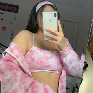 Handmade tie dye sports bra